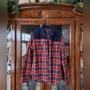 Men's American Eagle Heavy Flannel Plaid Jacket Button up Shirt